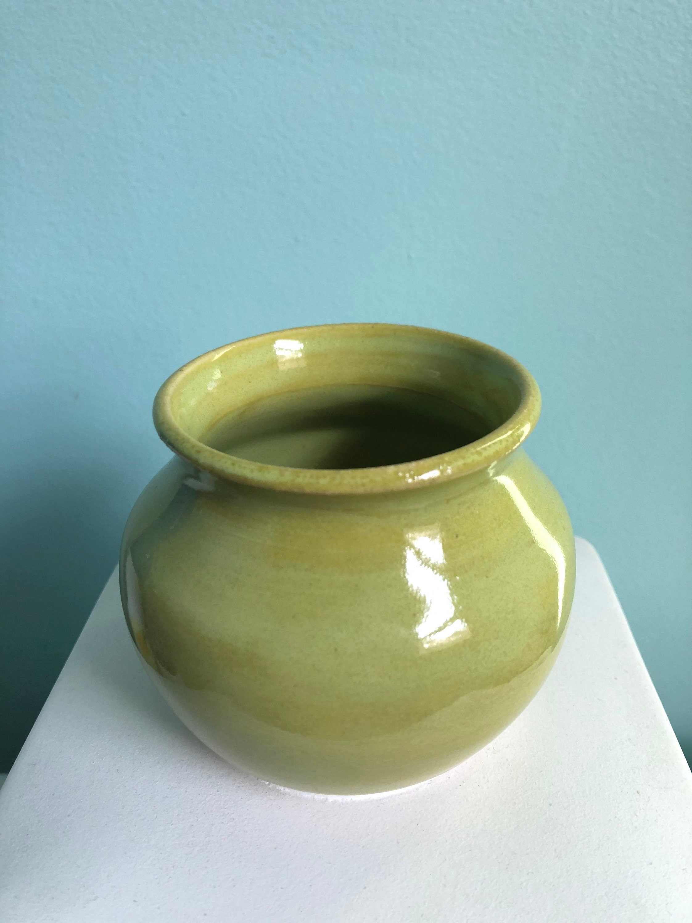 Mini Urn Shaped Vase in Lime Green Etsy