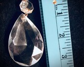 EXTRA LARGE PRISM Faceted Crystal Teardrop Prisms Glass W Round Crystal Top Piece 3 quot overall length x 1.5 quot wide Replacement Part