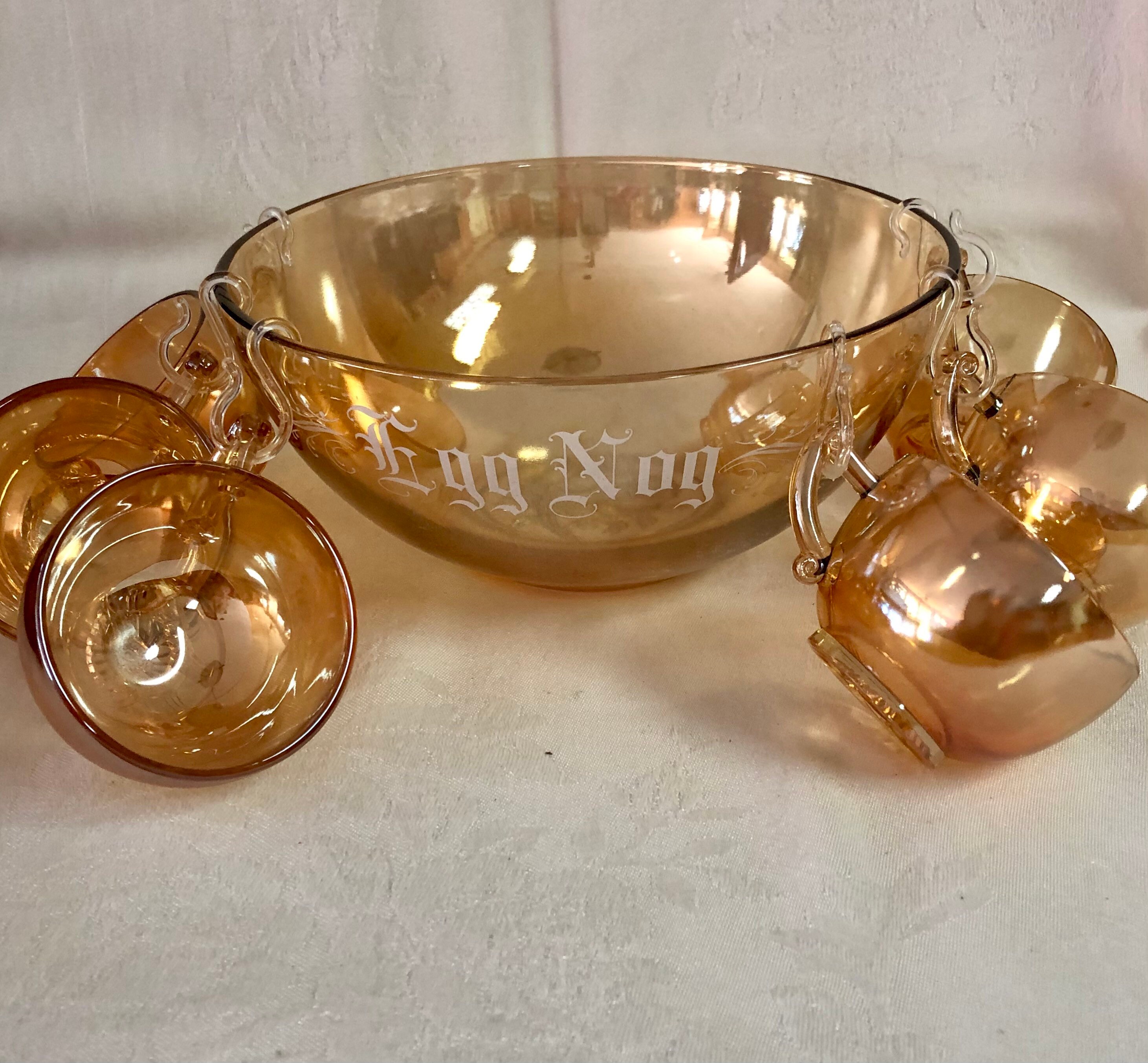 VINTAGE PUNCH Egg Nog Bowl Set 6 Tazas Excelente Etsy