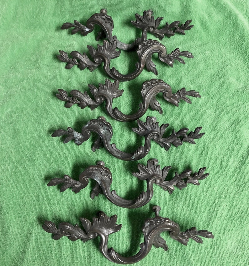 Set 6 French Provincial Drawer Pulls 6 25 Kbc Vintage Etsy