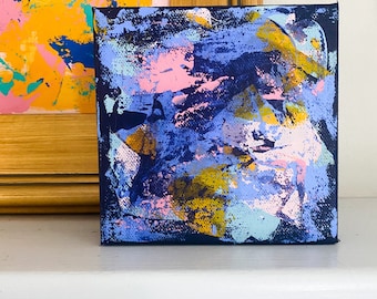 Dois Terríveis | Mini tela | Arte Abstrata Original | 5x5x1,5