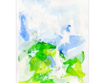 Pintura de paisagem abstrata original | Acrílico sobre papel | 11x14