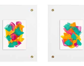 Conjunto de 2: Pintura Abstrata Original | Acrílico sobre papel | 5x7