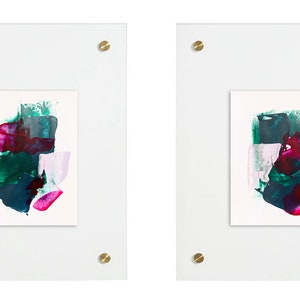 Set of 2: Original Abstract Painting | Acrylic on Paper | 5x7