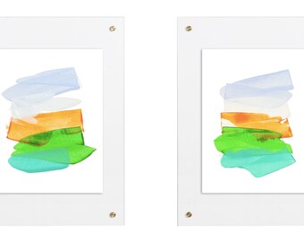 Conjunto de 2: Pintura Abstrata Original | Acrílico sobre papel | 11x14