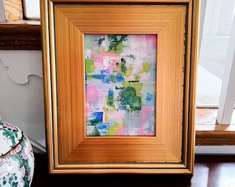 Para as meninas // arte abstrata com moldura dourada