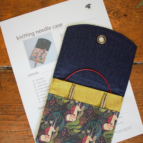 Sewing Pattern: Knitting Needle case for interchangeable or DPN needles. PDF Download