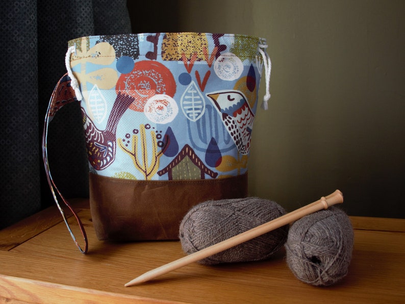Scandi Birds 16 Medium Knitting Bag