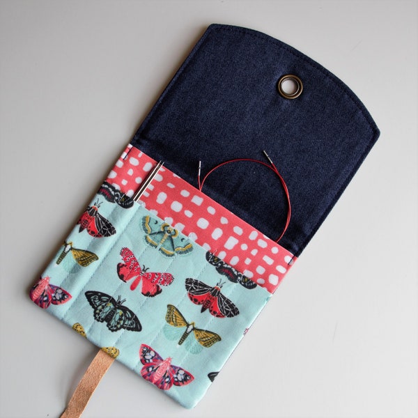 SMALL Interchangeable Knitting Needle Case - Butterfly