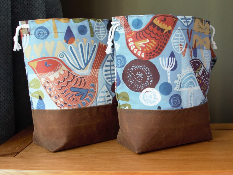 Scandi Birds 16 Medium Knitting Bag