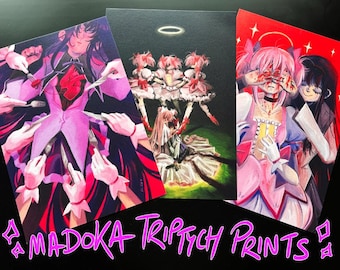 Madoka Triptych Sparkly Prints (A4)