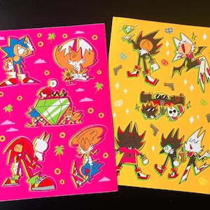 Sonic the Hedgehog - Conjunto de adesivos Team Hero + Team Dark