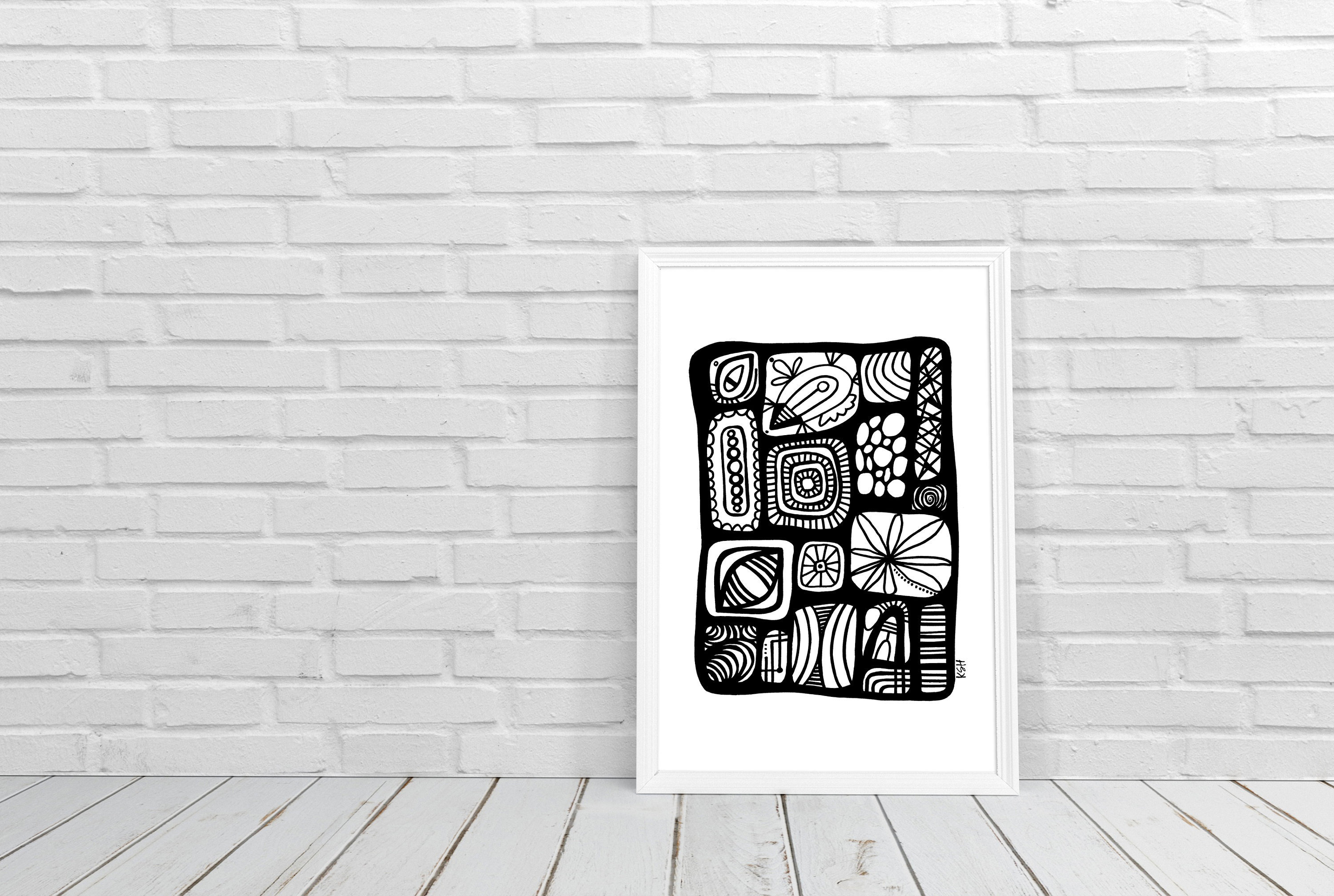 Handdrawn Printable Wall Art Digital Download Unique Etsy UK