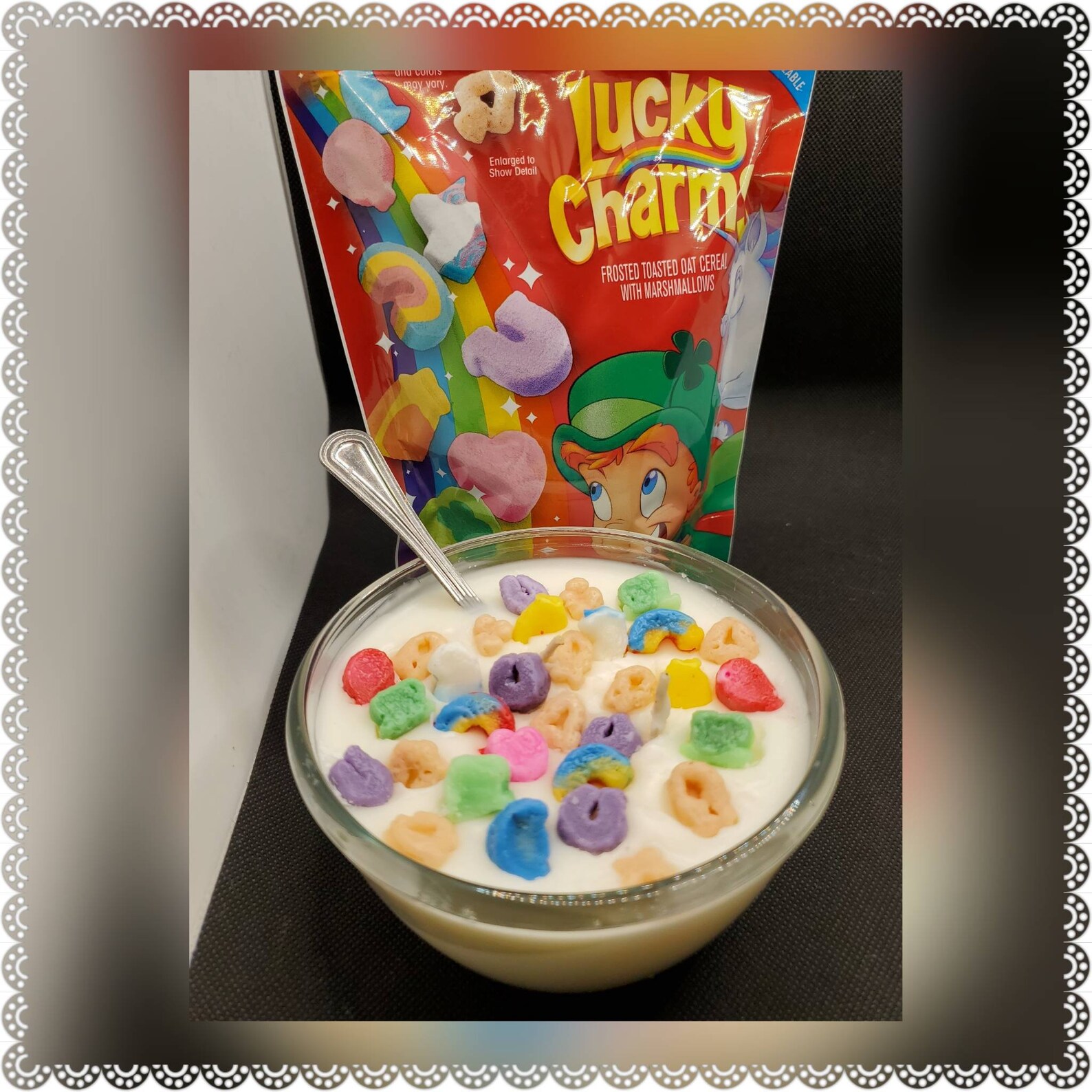 Cereal Candle Lucky Charms With Metal Spoon Etsy UK