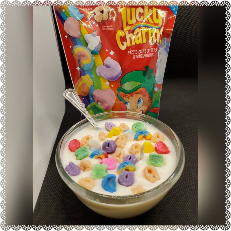 Cereal Candle Lucky Charms With Metal Spoon Etsy