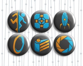 Geek Puzzle Gamer 6 Pack - Pinback Badges / Magnets