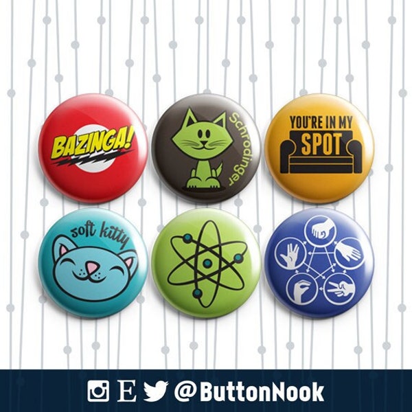 Big Bang Theory 6 Pack - Buttons/Magnete