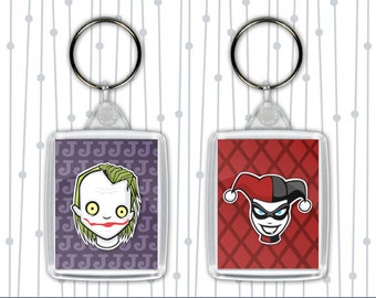 DC COMICS Batman Keychain Scottie Young style Arkham City Asylum Joker key chain Movie Full metal Justice league movie Harley Quinn