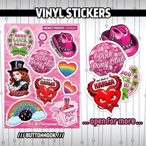 Chappell Roan | Glossy Waterproof Vinyl Stickers | Midwest Princess, Hot To Go, Good Luck Babe, Pink Pony Club, Kink is Karma, Dream Girl