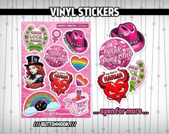 Chappell Roan | Glossy Waterproof Vinyl Stickers | Midwest Princess, Hot To Go, Good Luck Babe, Pink Pony Club, Kink is Karma, Dream Girl
