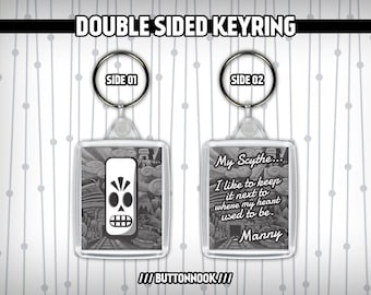 Grim Fandango Manny Calavera Scythe Scythe Adventure Game Porte-clés - Porte-clés double face