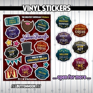 De beste showman | Glanzende waterdichte vinylstickers | Barnum's Circus-musical