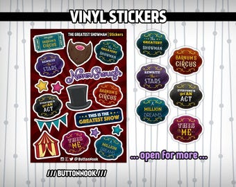 The Greatest Showman | Glossy Waterproof Vinyl Stickers | Barnum's Circus Musical