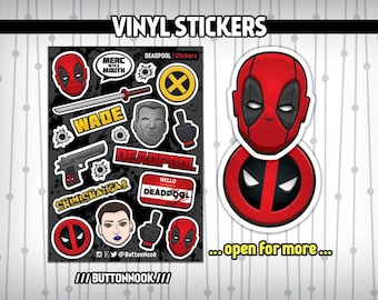 Deadpool | Glossy Waterproof Vinyl Stickers | Superhero, Comic Book, Wade Wilson