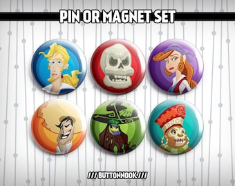 Lot de 6 brosses à dents Monkey Island - Badges/aimants