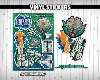The Last of Us | Glossy Waterproof Vinyl Stickers | Ellie, Joel, Clicker, Firefly, Giraffe, Moth, Rocket