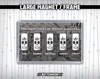 Aimant Manny Calavera Grim Fandango - Aimant double usage et cadre photo autonome