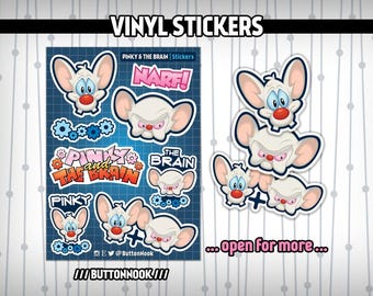 Pinky & The Brain | Glossy Waterproof Vinyl Stickers | 90s Cartoon Nostalgia