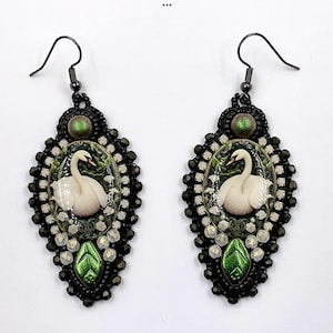 Bead embroidery earrings, Artisan earrings, Handcrafted earrings, Beaded earrings