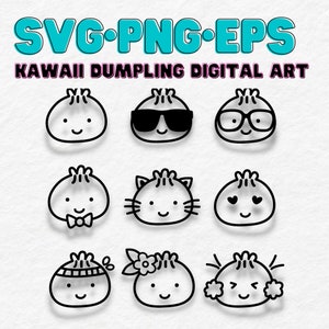dumping SVG file Cute dumpling kawaii dumpling Bao SVG digital art instant download mandoo clipart cricut file svg png eps clipart for diy