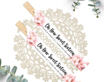 Personalized Cherry Blossom Chopstick Sleeves, Asian Party Favors