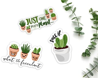 Succulent Lover Sticker Collection - What the Fucculent Succ it - Laptop Decals, Journal, Planner, Macbook Decal, Water Bottle Sticker