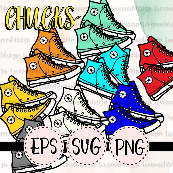 High Top Sneakers  - Cute Converse inspired chucks all star SVG  clipart digital file cricut - diy project eps png svg vector summer fruit