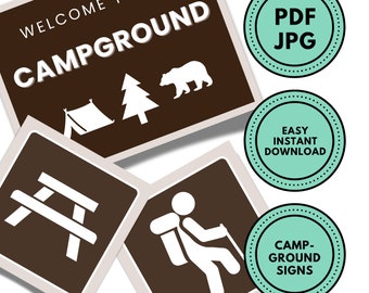 Campamento Tema Signos Campamento Canta Fiesta Imprimibles Parque Nacional, Fiesta, Imprimible Instantáneo, Descarga Digital pdf jpg DIY Decoraciones de Fiesta