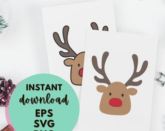 Reindeer svg, Holiday svg, png, eps, digital graphic, cricut cut file, decal, sticker, vinyl, diy, Christmas Reindeer, Reindeer Cut File