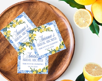 Limoncello Favor stickers | Amalfi Coast Lemon Party Personalized Wedding Favor stickers | Italian Summer Bridal Shower Birthday Favor