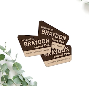 Favor Tags (Stickers) National Park Theme - Camp Theme Favor Tag for any occasions - Custom (Set of 12)