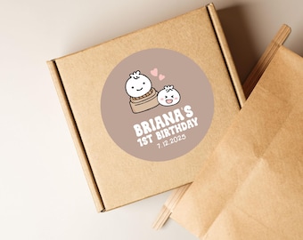 Pegatinas de recuerdo de Bao Dumpling – Tema Kawaii Mandoo (Juego de 12)