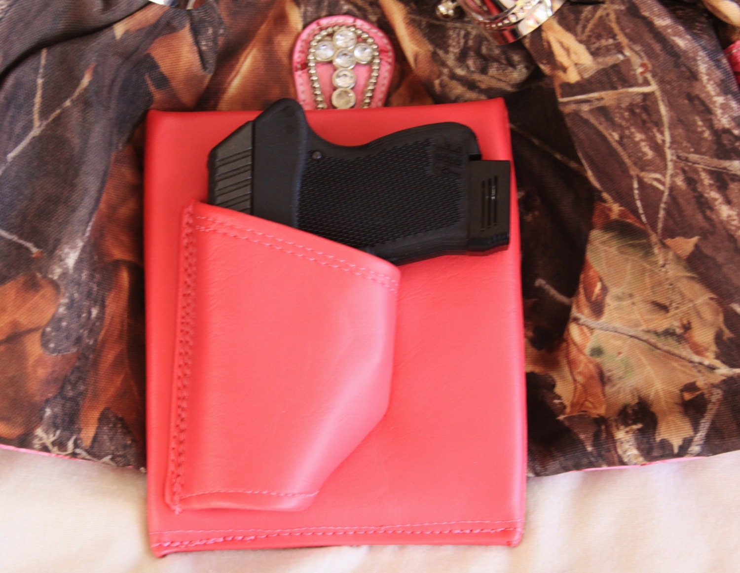 Mini auto Pink Concealed carry purse holster 380 LCP p380 Etsy