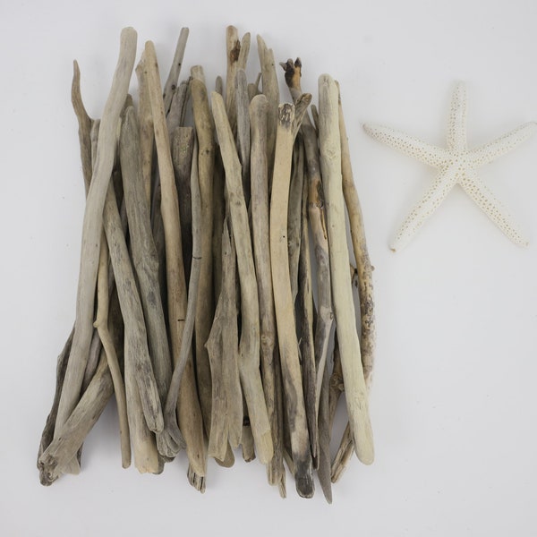 Driftwood Twigs, 9" to 12", Vase Filler, 32 Very Thin Driftwood Sticks, Driftwood Bundle