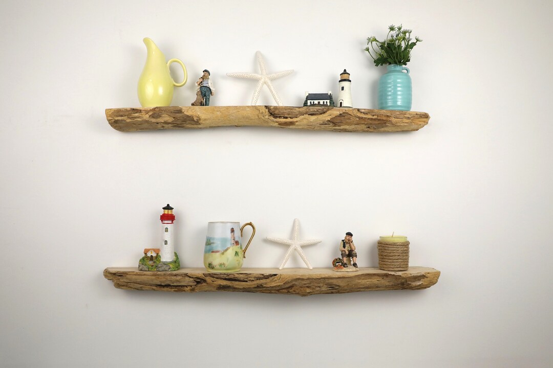 Driftwood Shelves, 27 Set of 2 Display Shelves, Floating Shelves, Coastal, Nautical, Wall