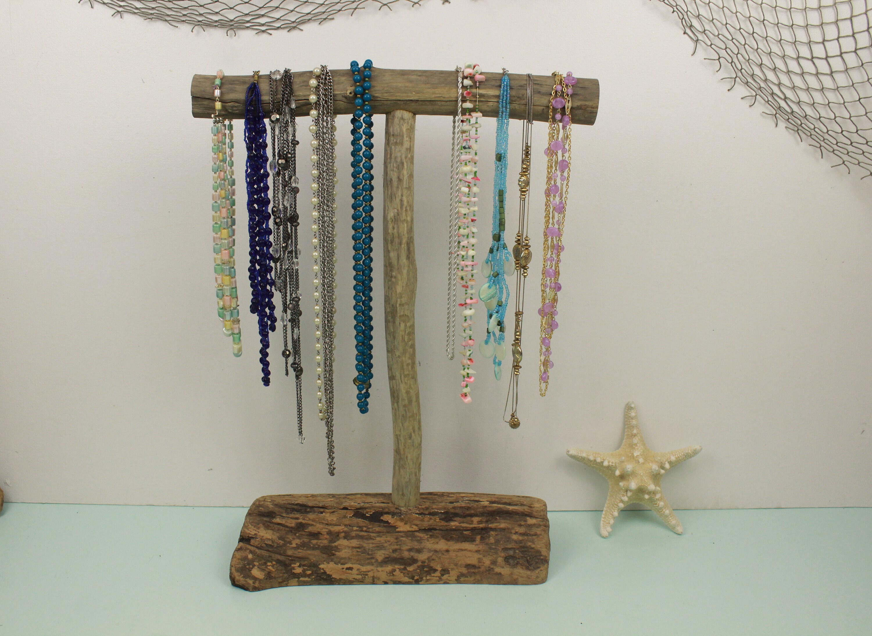 Tall Driftwood Jewelry Holder Long Necklace Holder Stand