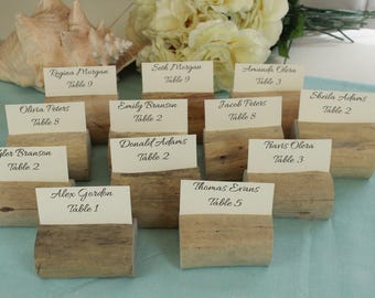 Driftwood Table Number Holders, Individual Place Card Holders, Party Table Decor, Wedding, Beach Wedding, Seating Card Holders