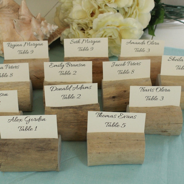 Driftwood Table Number Holders, Individual Place Card Holders, Party Table Decor, Wedding, Beach Wedding, Seating Card Holders