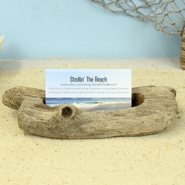 Driftwood Business Card Holder, Business Card Holder, Office Organizer, Desk Accessories, Nautical Gift