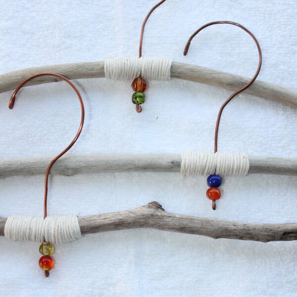 Perchas de madera - Set de 3, pantalla de madera para ropa